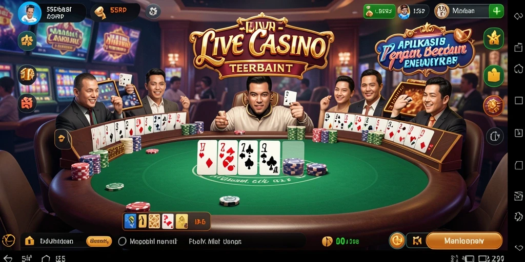 Tangkapan layar utama 55RP menampilkan gameplay Live Casino yang mendebarkan.