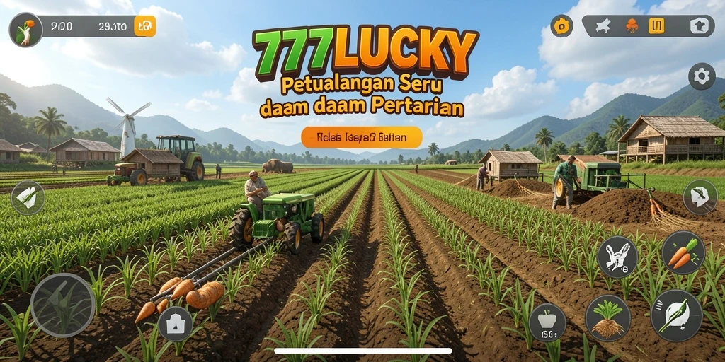 Tangkapan layar gameplay <strong>777LUCKY</strong> menunjukkan keseruan bertani dan mengelola lahan.