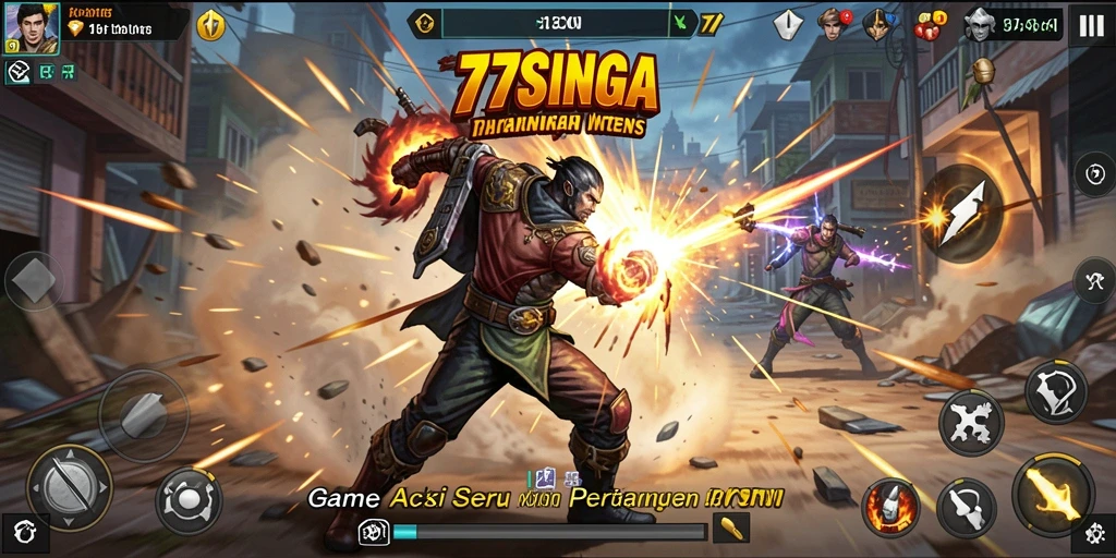 Gameplay seru dalam 77SINGA menunjukkan aksi pertarungan yang mendebarkan.