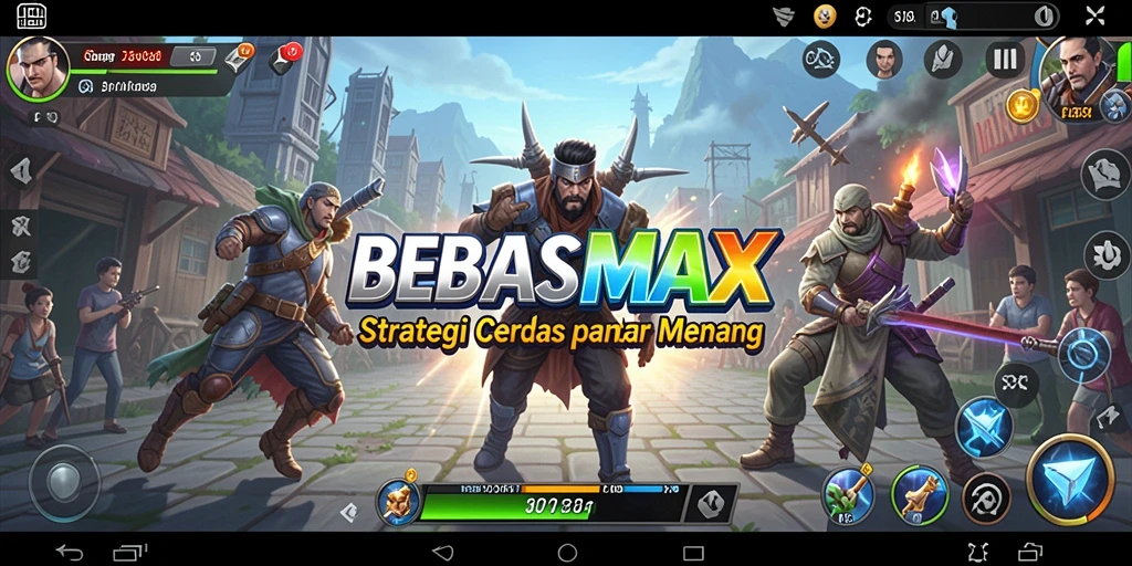 Screenshot gameplay menunjukkan pertempuran strategi yang intens.