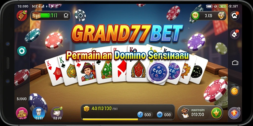 Screenshot gameplay dari GRAND77BET yang menunjukkan serunya permainan Domino.