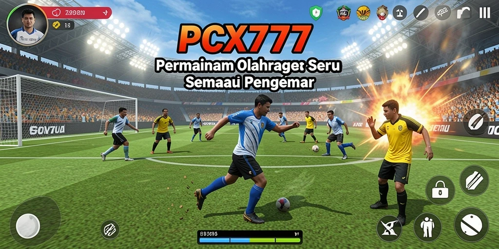 Tampilan gameplay seru dari PCX777 yang menampilkan aksi olahraga.