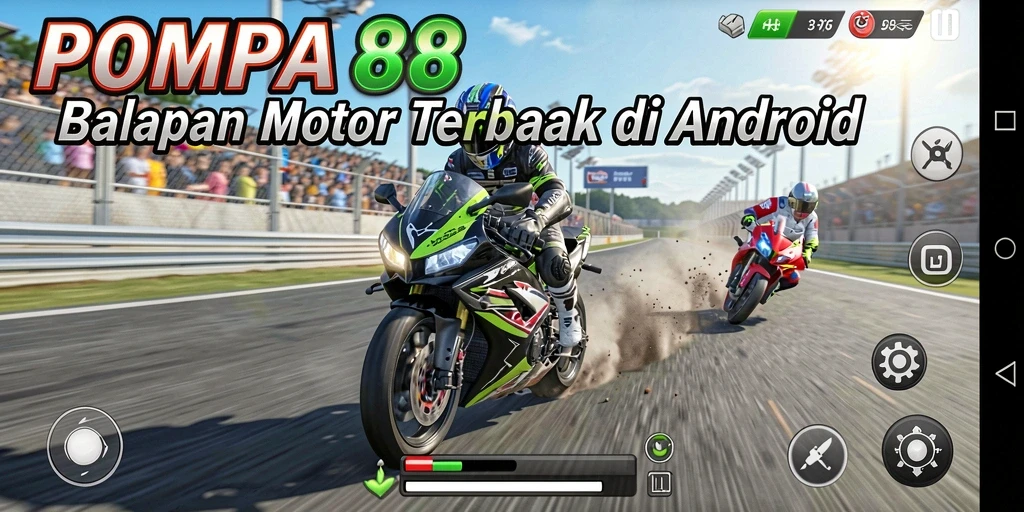 Tampilan menakjubkan dari balapan motor yang intens.