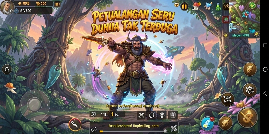 Menampilkan aksi seru dari gameplay RP55 di dunia petualangan.