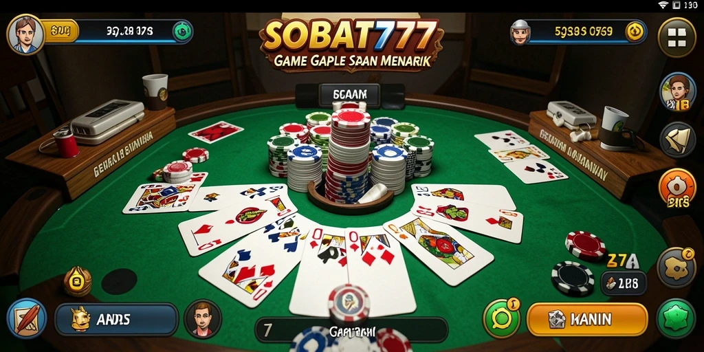 Screenshot gameplay Gaple dari SOBAT777 yang seru dan menyenangkan.