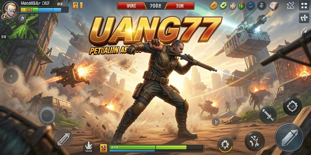 Tampilan gameplay UANG77 yang mendebarkan dan penuh aksi.