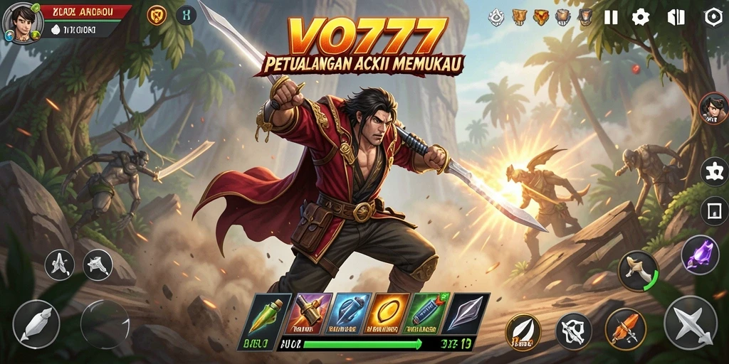 Tangkapan layar VO777 menampilkan aksi seru dalam pertempuran.