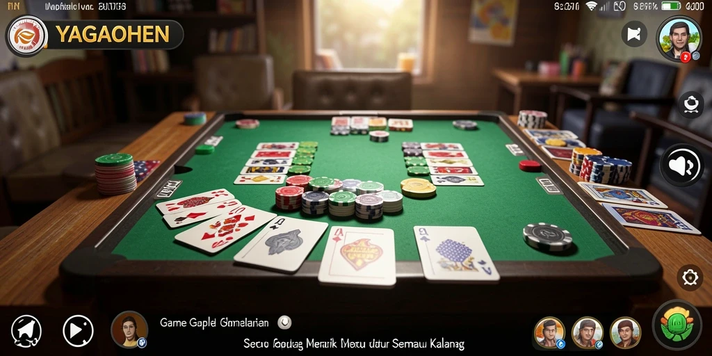 Tangkapan layar YAGAOHEN menunjukkan gameplay Gaple yang seru.